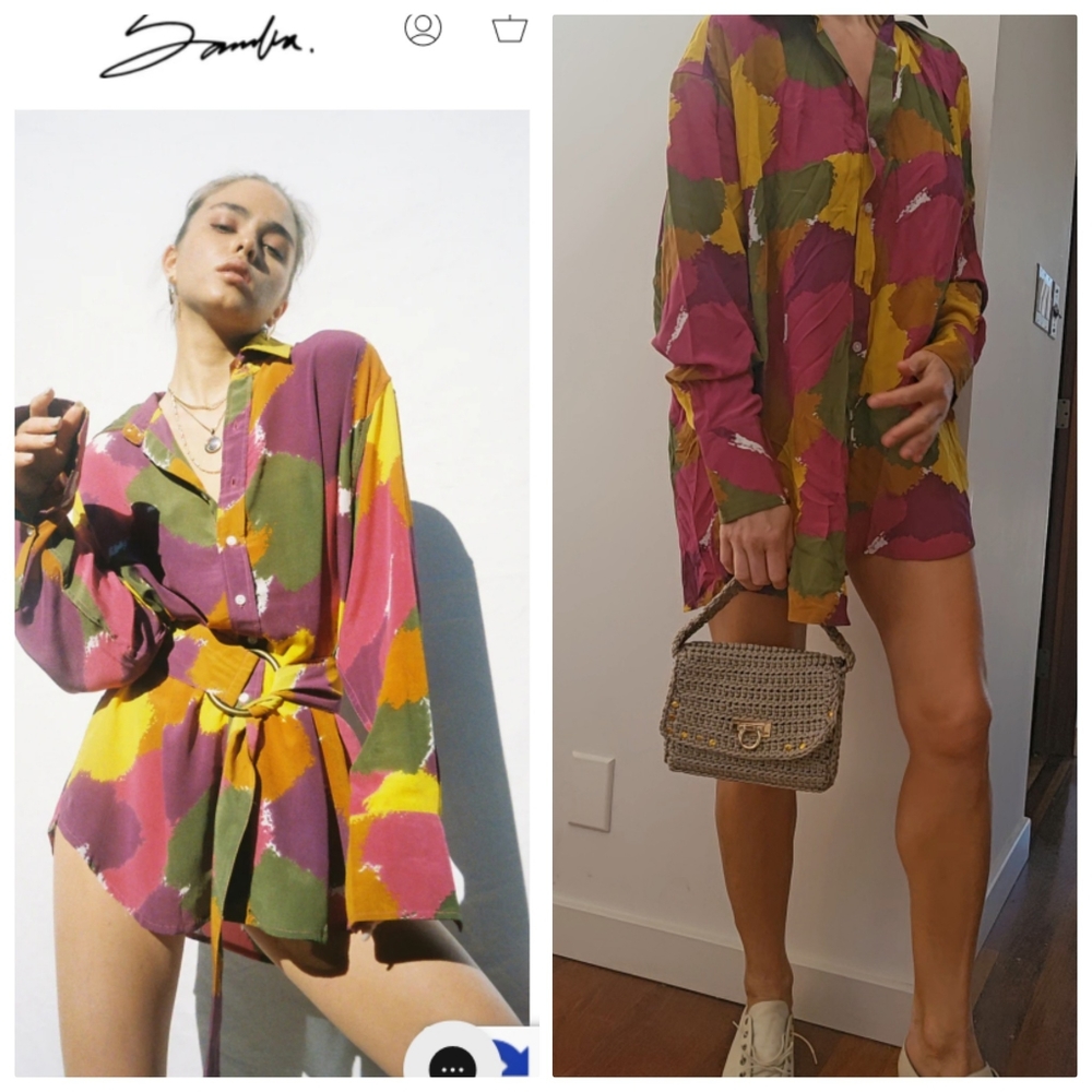 Nwt Bamba Swim titan shirt dress dry brush *belt substitute S/M